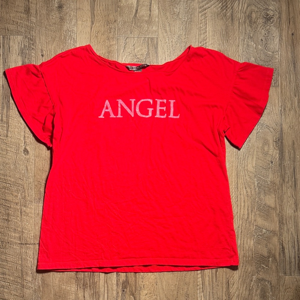 Victoria’s Secret Red 'Angel' Graphic T-Shirt - Size S